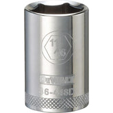 DeWALT DWMT86448OSP Drive Socket, 11/16 in Socket, 1/2 in Drive, 6-Point, Steel, Polished Chrome Vanadium